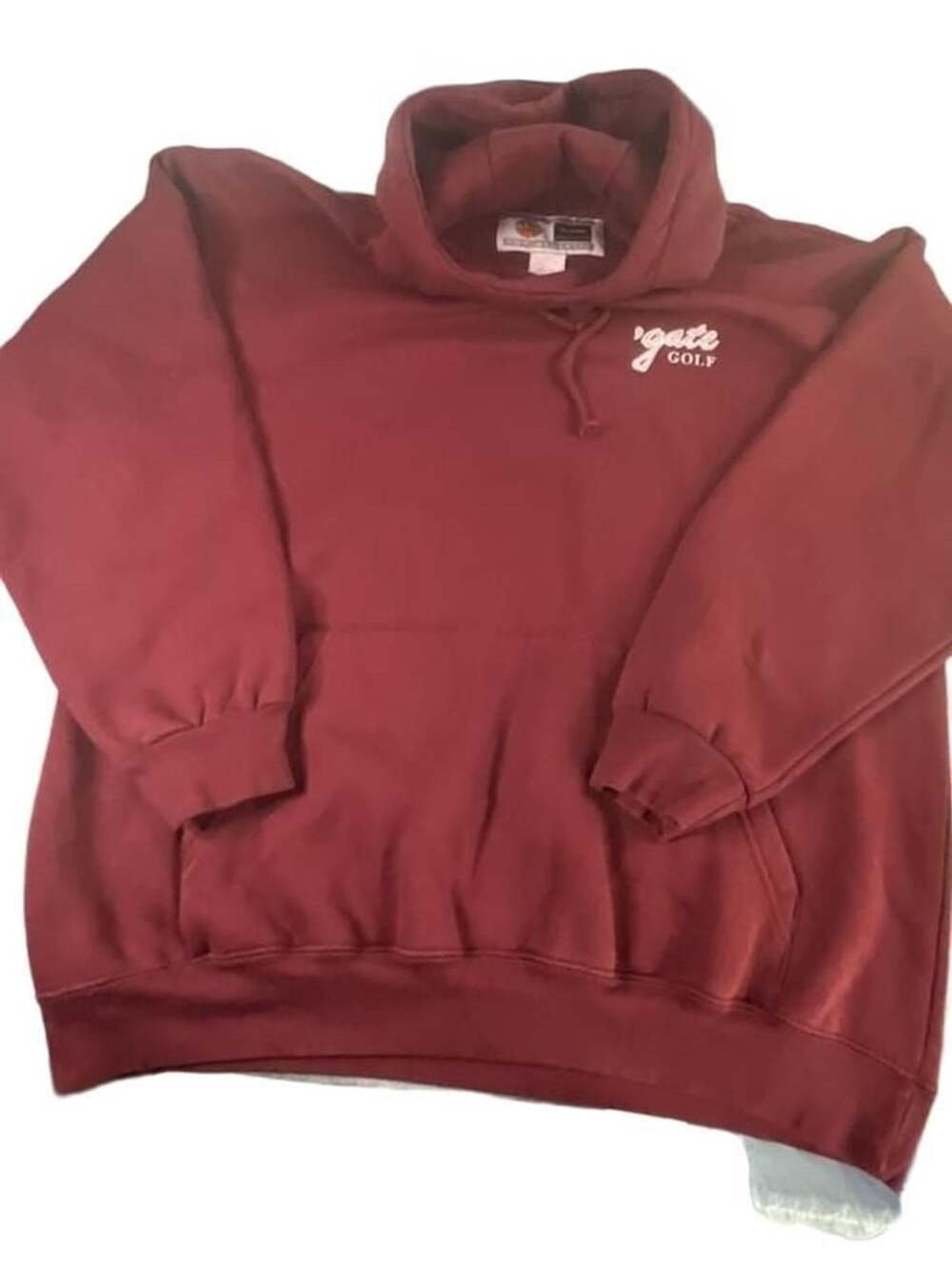 The Rock Golf Hoodie Maroon Pullover Sweatshirt Gate Golf Size L
